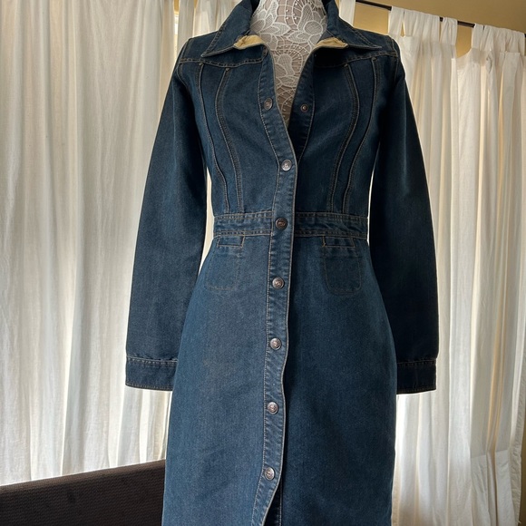 Vintage denim button down dress - Picture 2 of 13